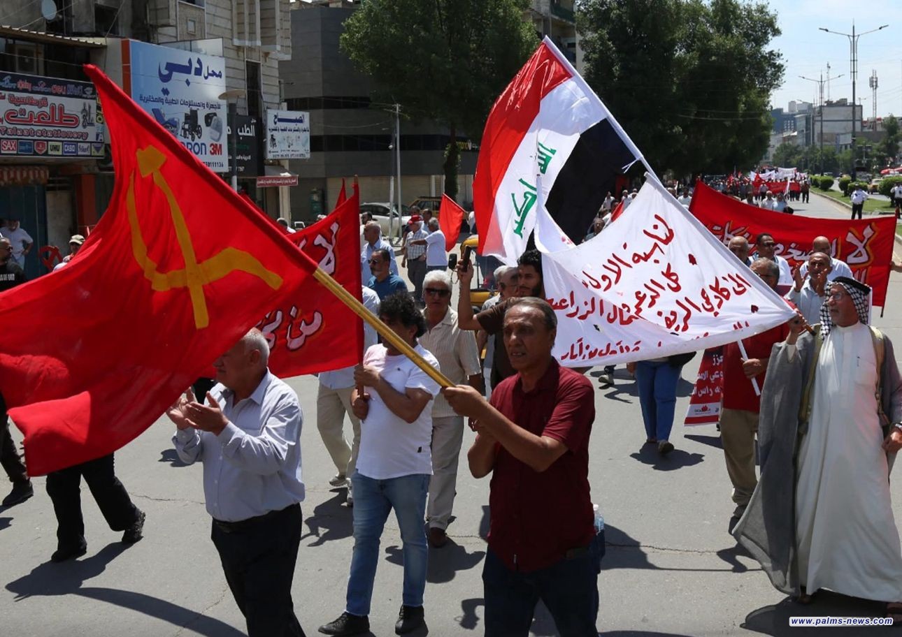 بغداد تشهد مسيرات لعدد من المواطنين للاحتفاء  بالأول من أيار تزامناً مع اليوم العالمي للعمال.